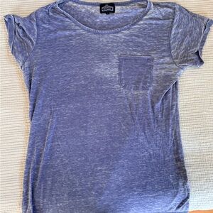 Angie Heathered Lavender Pocket Top